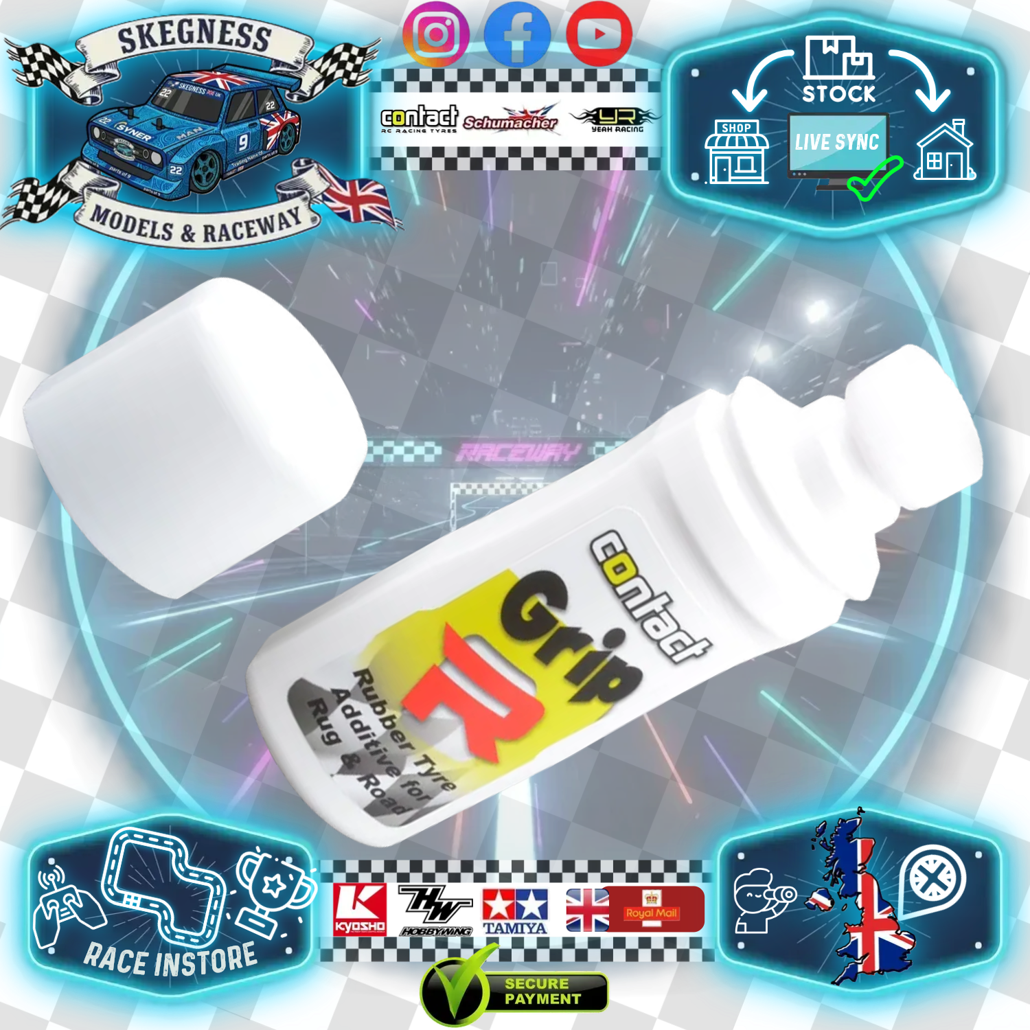 CONTACT - Grip 'R' Rubber Tyre Additive (100ml) J007 (For A34, A30 and Rush 32/36) - J007