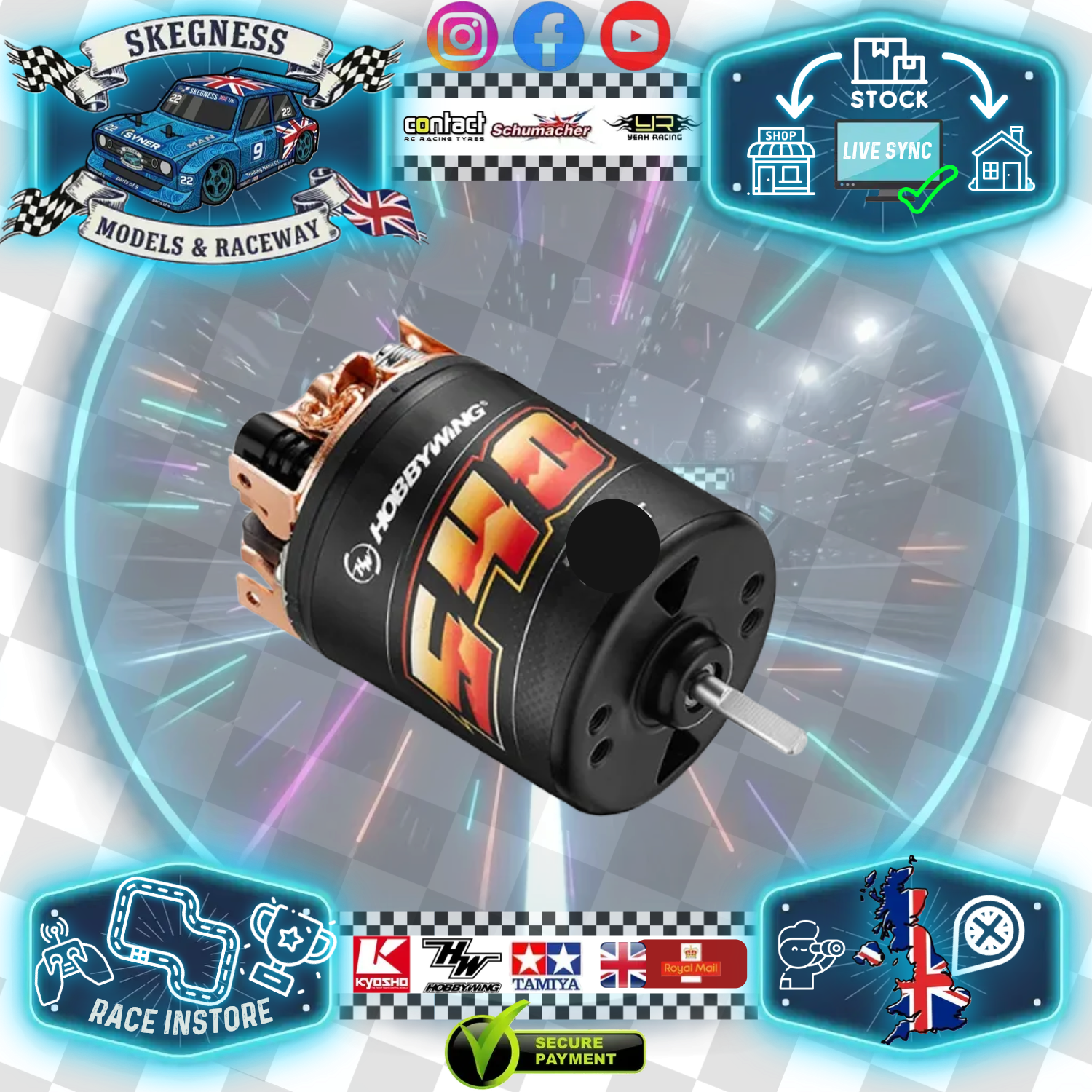 Hobbywing - QUICRUN Brushed 540 Size Motor - 40T Motor for Crawlers and Tamiya Hauler Trucks - HW30404314