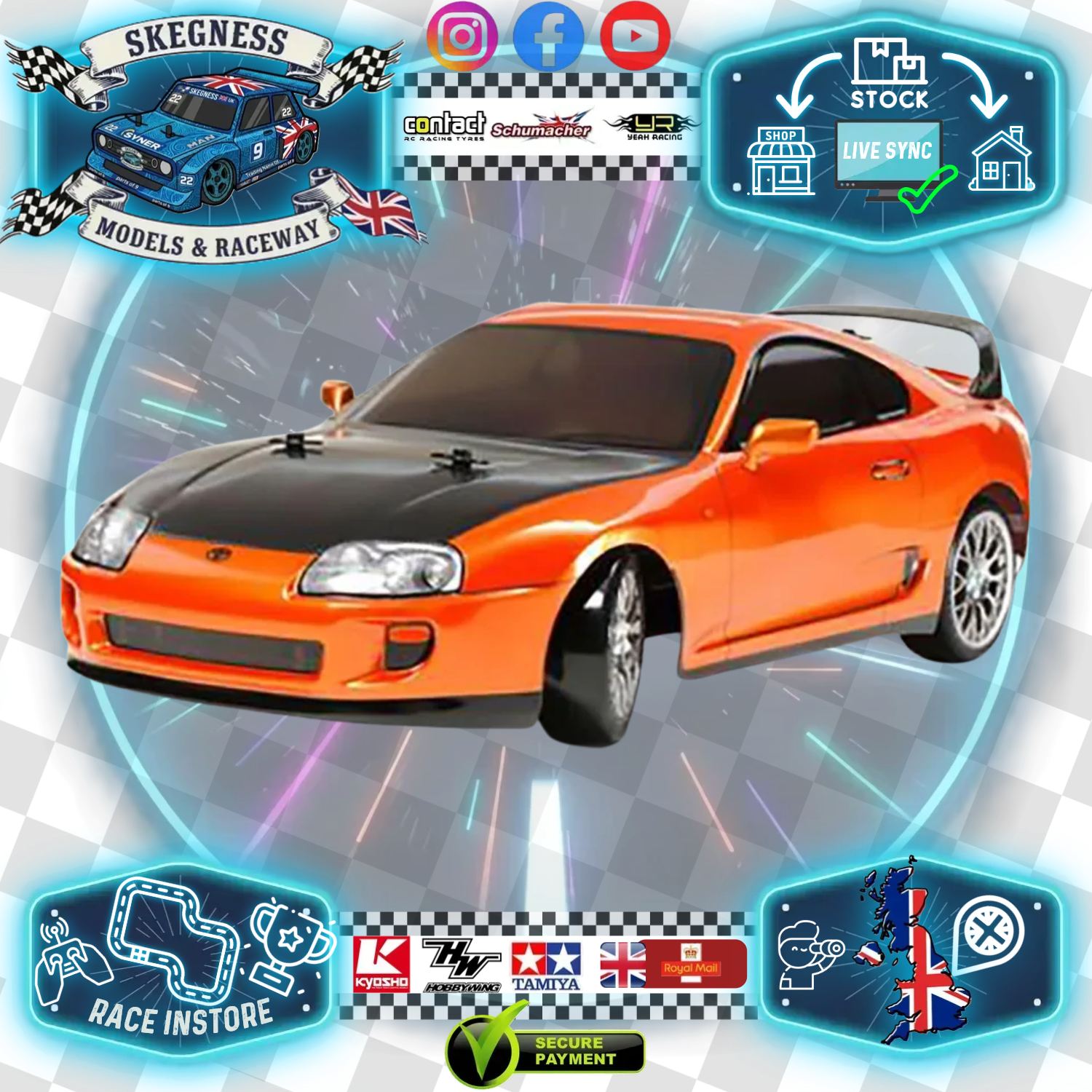 (Pre-Order Next Batch) Tamiya - TOYOTA SUPRA - TT02D - 58613 (CVA Shocks, Lights, Bearings & Extras / ESC & Motor Inc / Needs all other electrics)
