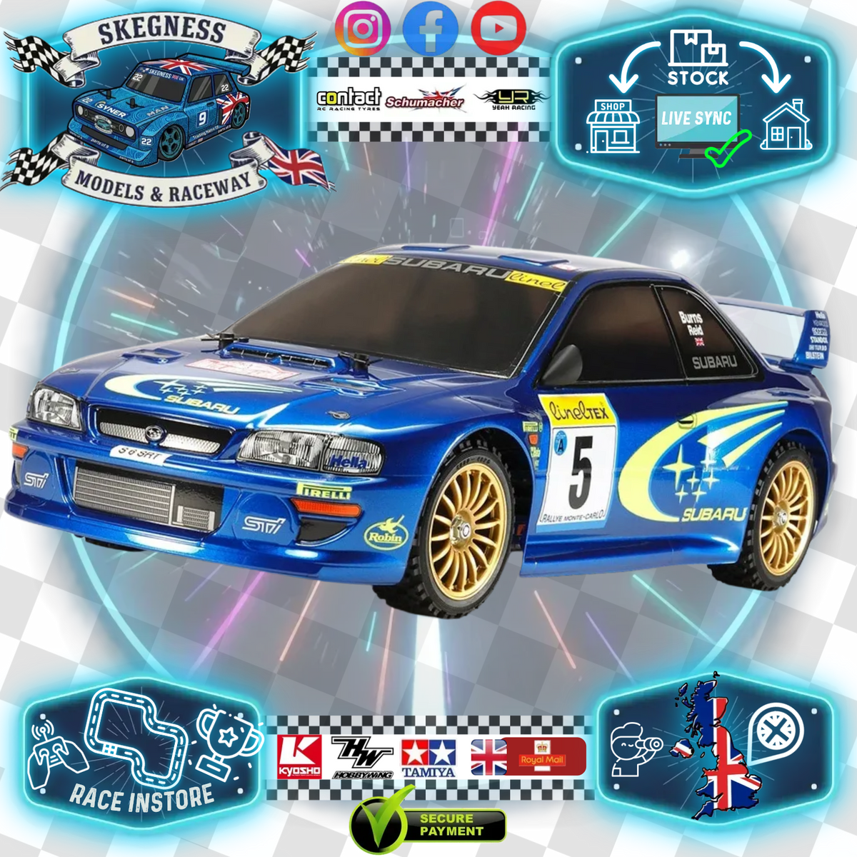 (Pre-Order Next Batch) Tamiya - Subaru Impreza Monte-Carlo 99 - TT02 Chassis Kit - 58631 (Includes Motor ESC - No Radio, Battery or Charger)