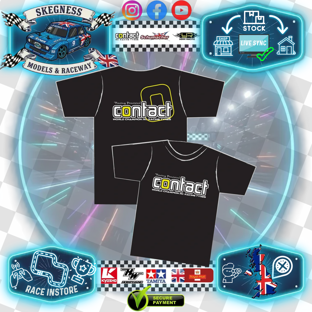 Contact RC - XL Black T-Shirt - Item No. J001XL (Teamwear Clothing)