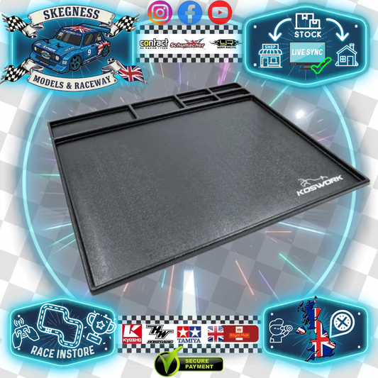 Koswork - Assembly Tray (Desk Tidy Pit Mat) 450x400mm for Mini-Z, 1/12. 1/18th & Yamiya M-Chassis MTC - KOS32120-450BK