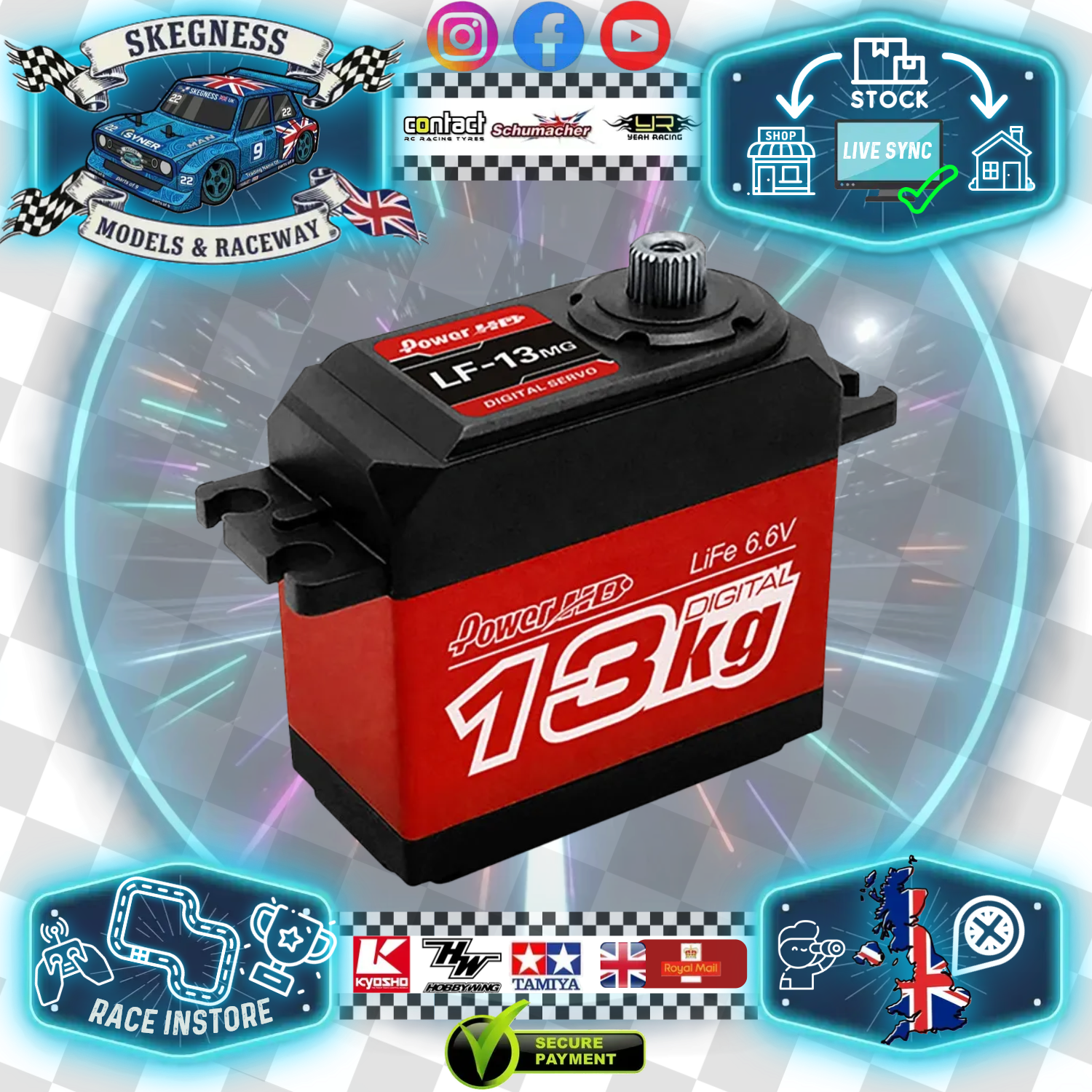 Power HD - Servo LF-13MG MG Digital 13.0kg/0.12sec dble BB Alu Case Metal Gear (Racer Recommended Budget Standard Servo)