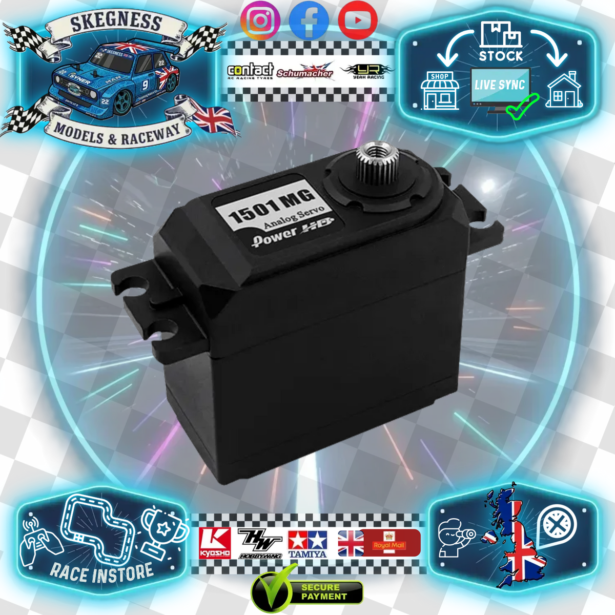 Power HD - Servo HD1501MG (17kg/0.14s) Metal Geared - (Good for off road 1/10 use) HD-1501MG