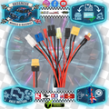Toolkit RC – 8 in 1 charger cable – XT60 input to Tamiya, EC3, JST, XT60, Traxxas, Mini Tamiya, JST3 and Deans T plug (200mm)