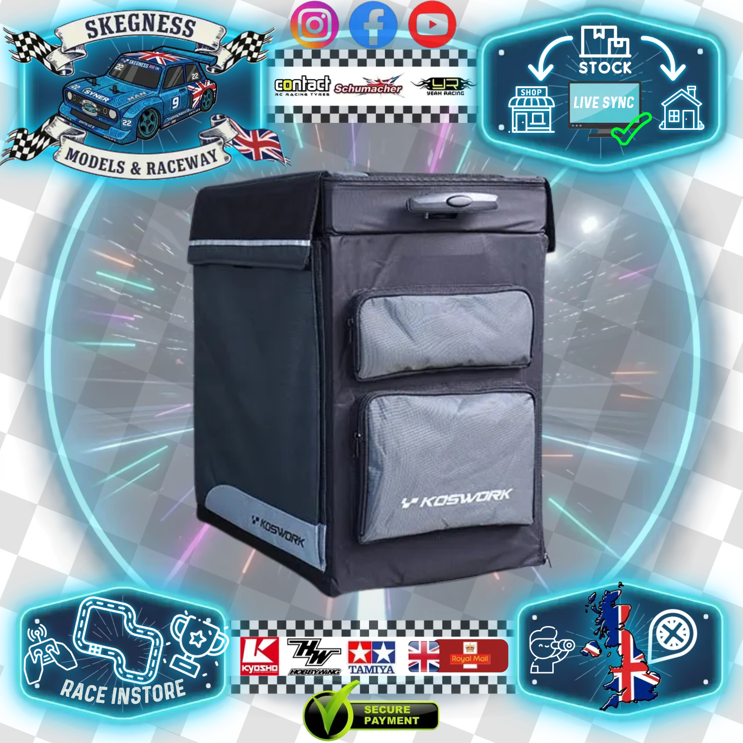 Koswork - Mega Hauler Trolley Classic RC Hauler Bag (600x390x600mm) Same as Fastrax 1/8th Mega hauler - KOS32282