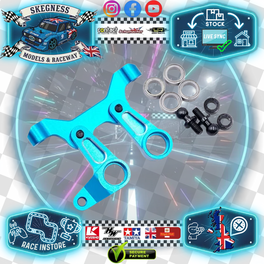 Yeah Racing - Aluminium Ball Bearing Steering Set for Tamiya M07 (Blue) - TAMC-035BU