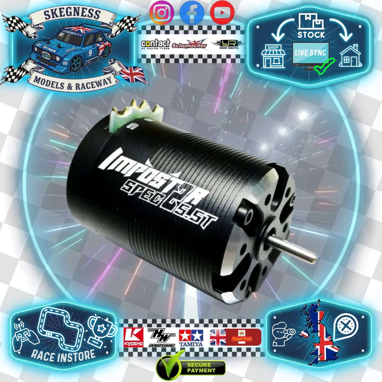 BattCave - IMPOST3R 25.5T fixed timing Sensored Brushless motor for 1/12 Mini - IP3R-25-5