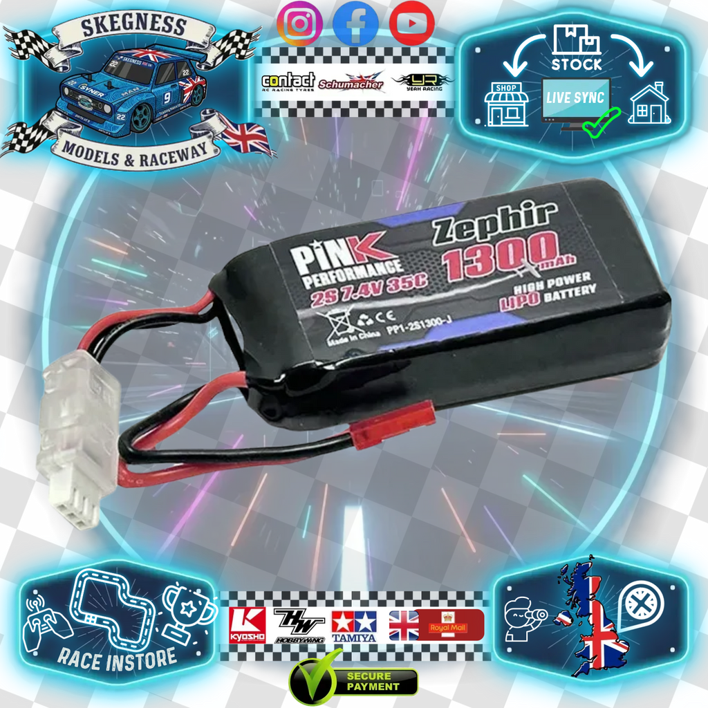 Pink Performance - Zephir LiPo 2S 7.4V-1300-35C (JST) 72x34x15mm 71g - PP1-2S1300-J