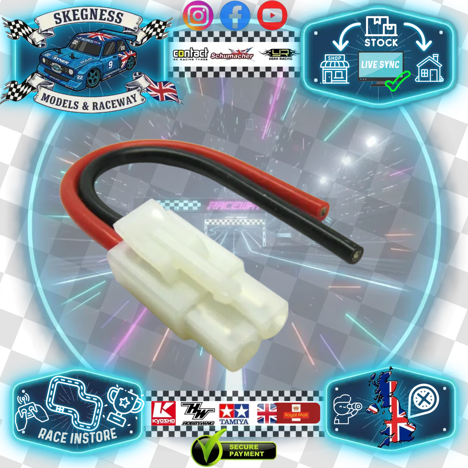 Etronix - MALE TAMIYA CONNECTOR WITH Silicone Wire Raw - ET0628