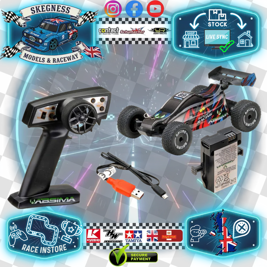 Absima - Micro 1/24 2WD Racing Buggy "X Racer" RTR with ESP - Rechargeable Lipo & USB Charger - 10010