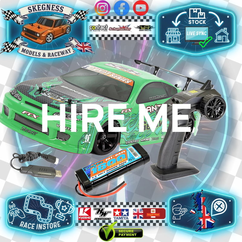 RC Hire Car Driving Experience - FTX Banzai GREEN (4WD - 1/10 Touring Car) - 1x Hour Arrive & Drive / 1x Battery or Full Race Night Inclusive (Copy)
