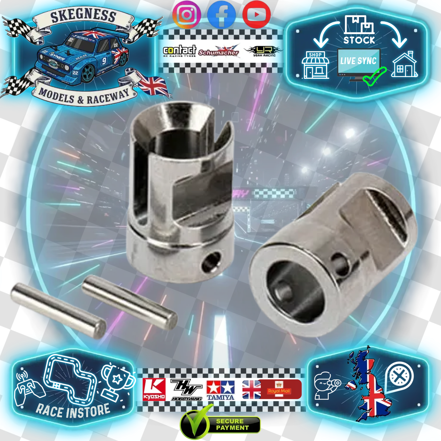 LOUISE / Carten - M210 - T410 / LMX - LTX - Heavy Duty Tuning - RC  SOLID AXLE STEEL CUP JOINT - NBA358 (Upgrade) (LNBA358)