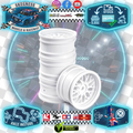 VOLANTE - Mini MTC M-Chassis Multi Spoke Wheel (4pcs) White - (Also Fits Tamiya Euro Truck) VMI-MWM