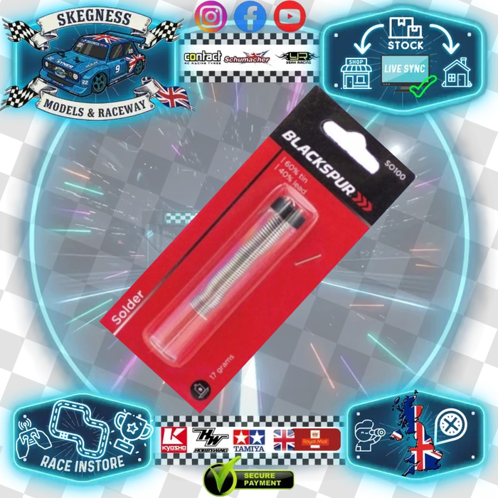 Black Spur - RC Car ESC, MOTOR, BATTERY Solder (17grams Tube) 60% Tin - 40% Lead - SO100