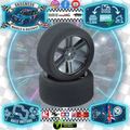 ULTI - 1/10 Front (Front or Rear for Electric Carpet) 35sh SOFT JAP Foam Tyres Glued (Black) - ULTI10F-35-HJP