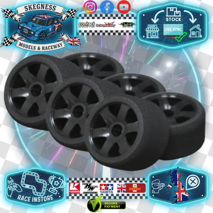 ULTI - 1/12 GT12 LMP Front (X-Medium) 35Sh - 44mm - 12F-6-XM (3pairs) Wheel & Tyre Set Pre-Glued (Recommended)