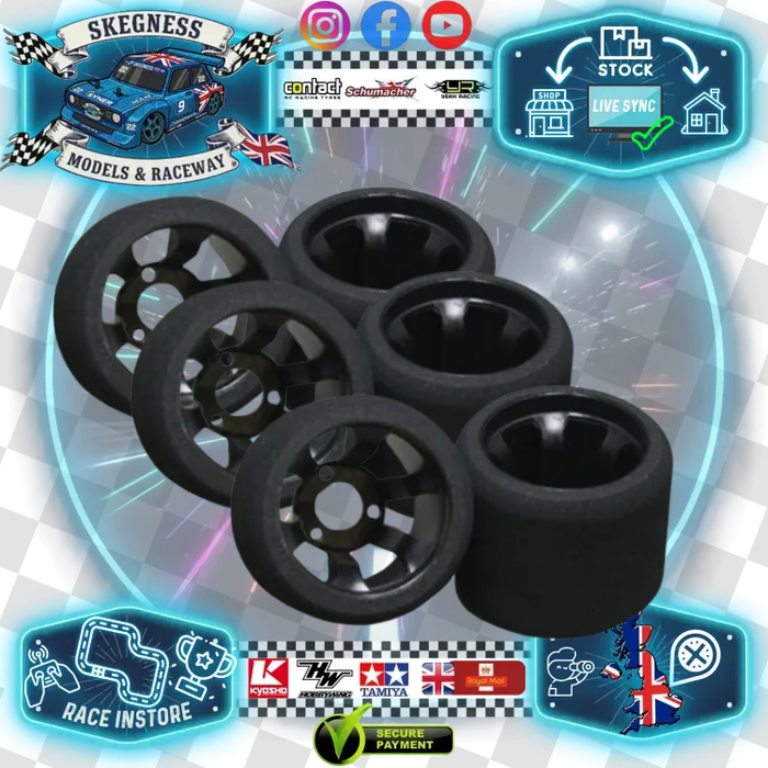 ULTI - 1/12 GT12 LMP Rear (X-Medium) 35Sh - 44mm - 12R-6-XM (3pairs) Wheel & Tyre Set Pre-Glued (Recommended)