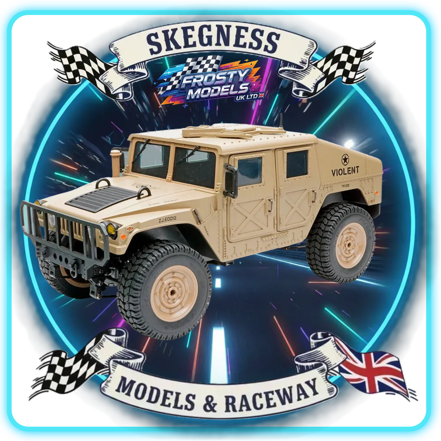 E-ZEE - RC 1/16 4WD RC HUMMER MILITARY TRUCK - DESERT SAND - (Lipo Battery & Charger Included) - EZ-G2069DS