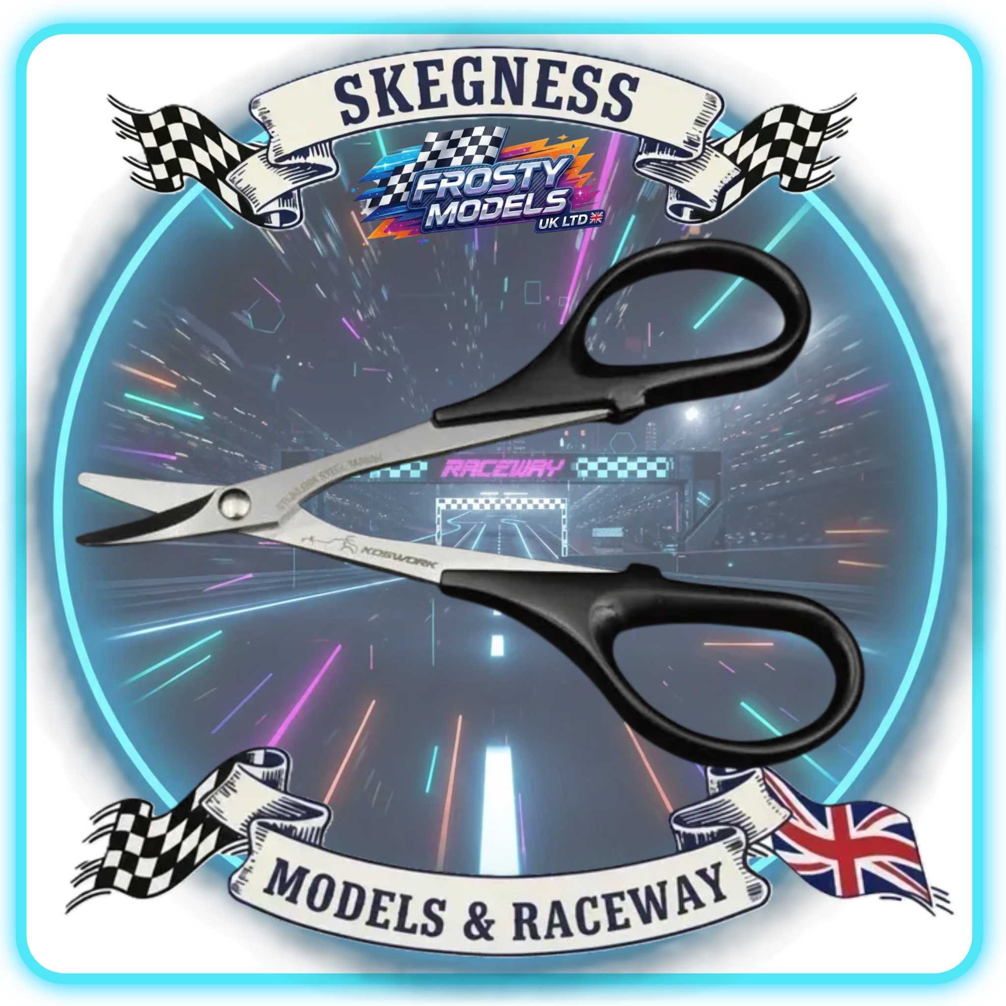 Koswork - Polycarbonate Body Curved Scissors - KOS13221
