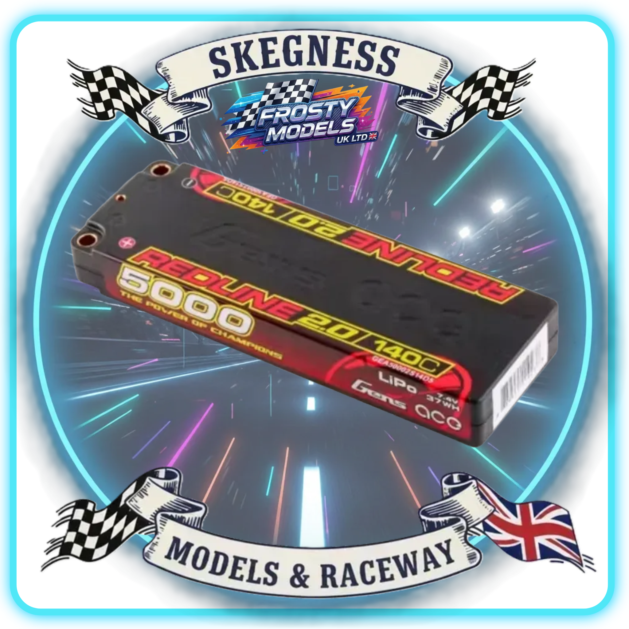 GensAce Redline - 1.0 Low Prof 2S HV Lipo Battery 7.6V 140C 5000mah (138x46x18mm) 223g - GEA50002S13D5