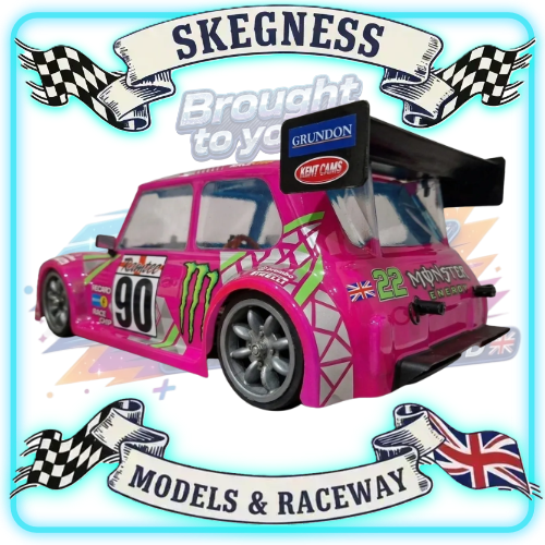 Kamtec - 1/12 MINI 756 Lexan Body With Spoiler & FREE Stickers - Fits all GT12 Minis Battcave / Kamtec / Mardave / Mini Assassin (CLEAR BODY) (160mm wide by 178mm wheelbase) (Standard Thickness)