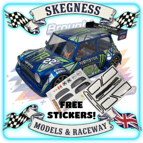 Kamtec - 1/12 MINI 756 Lexan Body With Spoiler & FREE Stickers - Fits all GT12 Minis Battcave / Kamtec / Mardave / Mini Assassin (CLEAR BODY) (160mm wide by 178mm wheelbase) (Standard Thickness)