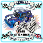 Kamtec - 1/12 MINI MONSTER 757 Lexan Body With Spoiler & FREE Stickers BOX ARCH - Fits all GT12 Minis Battcave / Kamtec / Mardave / Mini Assassin (CLEAR BODY) (160mm wide by 178mm wheelbase) (Standard Thickness) (Like MAD Phat bodies Body)