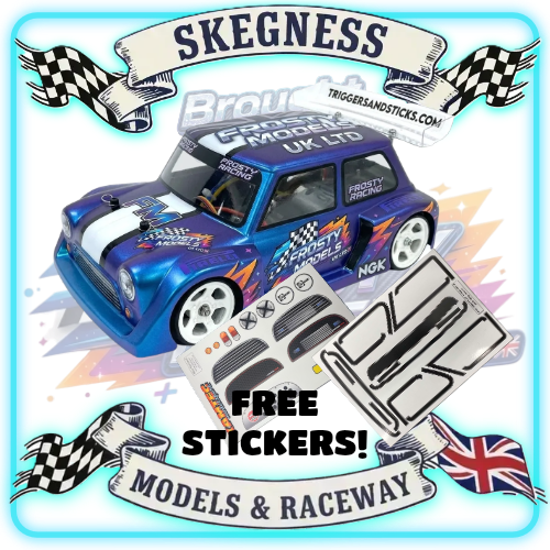 Kamtec - 1/12 MINI MONSTER 757 Lexan Body With Spoiler & FREE Stickers BOX ARCH - Fits all GT12 Minis Battcave / Kamtec / Mardave / Mini Assassin (CLEAR BODY) (160mm wide by 178mm wheelbase) (Standard Thickness) (Like MAD Phat bodies Body)