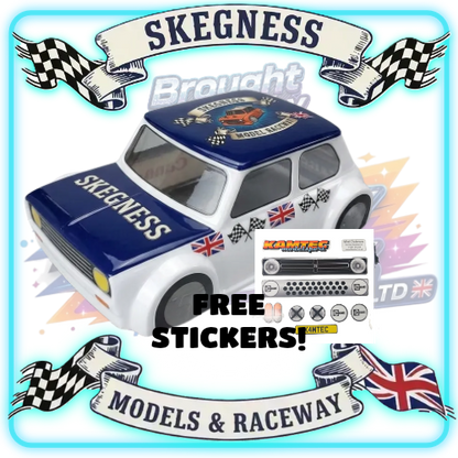 Kamtec - 1/12 MINI Clubman 758 Lexan Body & FREE Stickers - Fits all GT12 Minis Battcave / Kamtec / Mardave / Mini Assassin (CLEAR BODY) (160mm wide by 178mm wheelbase) (Standard Thickness) (No Spoiler)