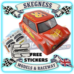 Kamtec - 1/12 MINI Manic 750 Lexan Body (No Wing) FREE Stickers - Fits all GT12 Minis Battcave / Kamtec / Mardave / Mini Assassin (CLEAR BODY) (160mm wide by 178mm wheelbase) (Standard Thickness) (No Spoiler)