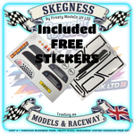 Kamtec - NEW 1/12 MINI MONSTER 759 Lexan Body With Spoiler (Free Stickers) (Streamlined Box Arch & Lowered Roof) - Fits all GT12 Minis Battcave / Kamtec / Mardave / Mini Assassin (CLEAR BODY) (160mm wide by 178mm wheelbase) (Standard Thickness)