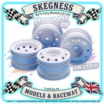 Tamiya - TT01E Euro Truck Wheels White - 2 Front 2 Rear White - 54964
