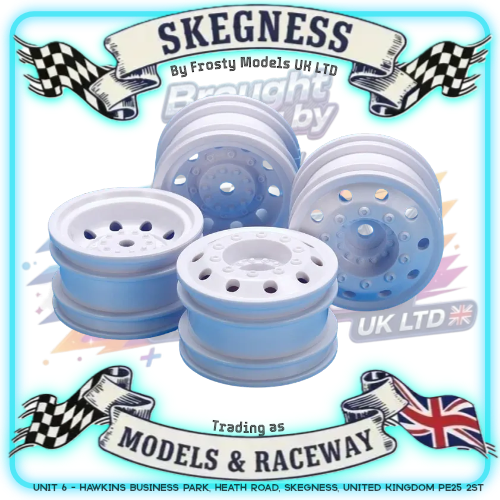 Tamiya - TT01E Euro Truck Wheels White - 2 Front 2 Rear White - 54964
