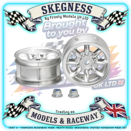 Tamiya - Mini Cooper Plated Wheels 2pcs M-Chassis & Euro Truck - (One Pair) - 50676 (Wheel Nuts Included)