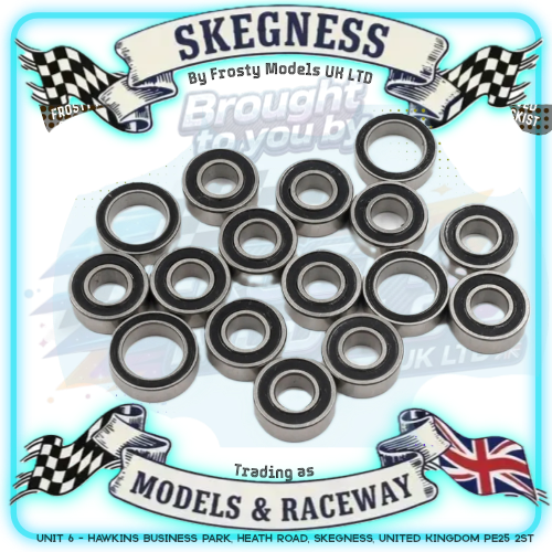 YEAH RACING - Steel Bearings Set (16pcs) For Tamiya TT-02B (TT02B) Buggy - YBS-0022