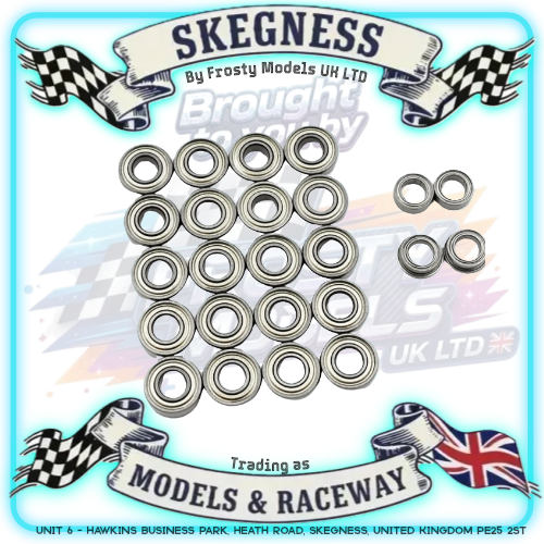 YEAH RACING - Steel Bearing Set (24pcs) For Tamiya MF-01X (MF01 - M-Chassis) - YBS-0064