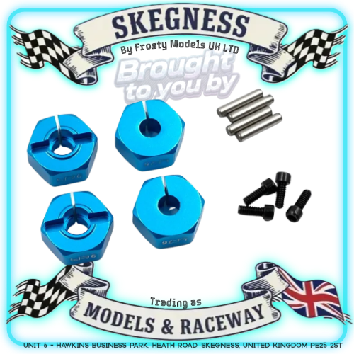 Yeah Racing - Alloy 5.5mm Wheel Adapter Set (Blue) For All 1/10 Cars - TT01E / TT02 and more (12mm Hex)