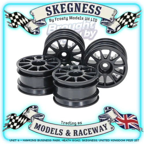 TAMIYA 51665 TT01E RC 1/14 EURO TRUCK WHEELS (BLACK) (4PCS) (or M-Chassis Mini)