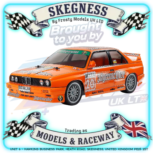 Tamiya - 1/10 RC Car Kit BMW M3 Sport Evo Jagermeister 1992 (TT-02) - 58760 (ESC & Motor Included - Requires Radio, Servo, Battery, Charger, PS Spray & Assembly)