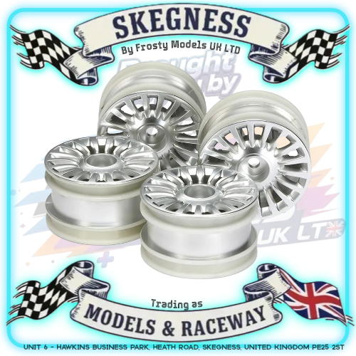 TAMIYA - (Silver) 18 Spoke Wheel (4PCS) (TT01E Euro Truck or M-Chassis Mini) - 51362