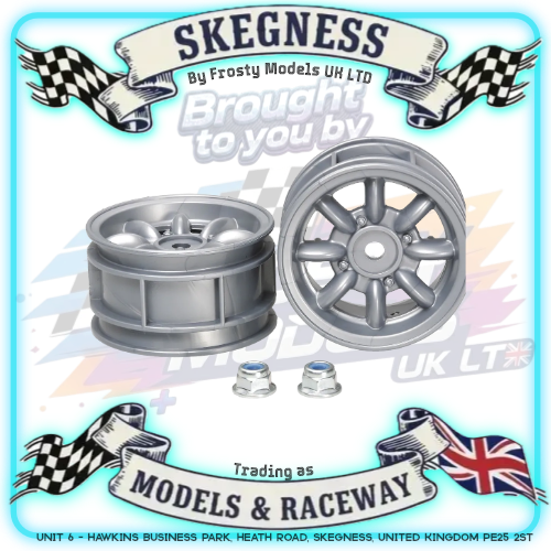 TAMIYA - MINI COOPER WHEELS & Nuts (Silver) (4PCS) (TT01E Euro Truck or M-Chassis Mini) - 50569