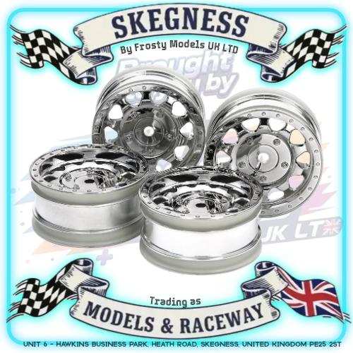 Tamiya - Chrome BBX Wheels 26mm Wide 1/10 Car (+2mm Offset) 4pcs - 51715 (Bead-lock Style)