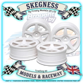 Tamiya - 24MM 5-SPOKE 1/10 RC Car WHEELS 4PCS - White - 26mm Wide (0-offset) - 53471