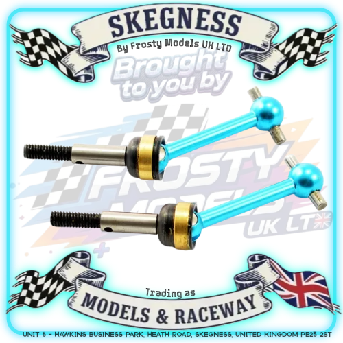 Fastrax -  TAMIYA TT02 ALUMINIUM /STEEL UNIVERSAL DRIVESHAFT 2pcs - FTTA016B - For use on standard diff outdrives