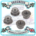 MK - M4 1/10 WHEEL NUTS (7mm Socket) - FLANGED & Serrated LOCKNUTS Black (4PC) MK5485BK