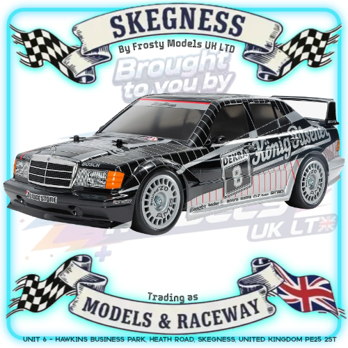 Tamiya - 1/10 RC Car Kit TT02 Mercedes-Benz 190 E 2.5-16 EVO II 1991 - 58752 (ESC & Motor Included - Requires Radio, Servo, Battery, Charger, PS Spray & Assembly)