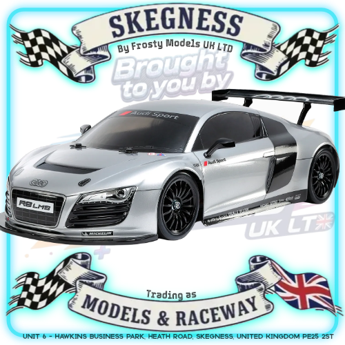 Tamiya - 1/10 RC Car Kit Audi R8 LMS 2008 (TT-02) - 58749 (ESC & Motor Included - Requires Radio, Servo, Battery, Charger, PS Spray & Assembly)