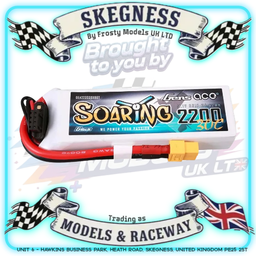 Gensace - Micro Soaring LiPo 3S 11.1V 2200mah 30C (XT60) 107x34x21mm 175g - GE1-2200-3X6GT (Fits 1/12 UDI GLEAM & SIERRA & Arrma Grom))