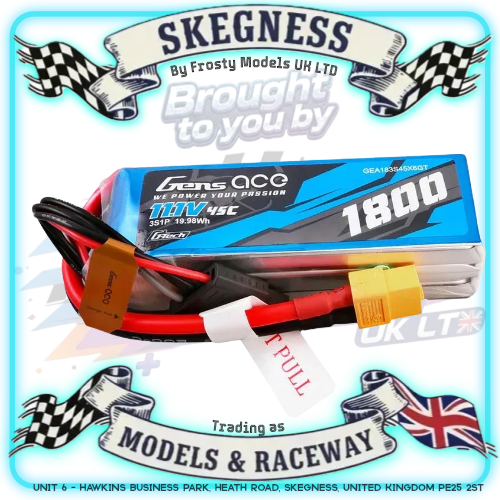 Gensace - Micro Soaring LiPo 3S 11.1V 1800mah 45C (XT60) 92x31x25mm 153g - GE1-1800-3X6GT (Fits 1/12 UDI GLEAM & SIERRA & Arrma Grom)